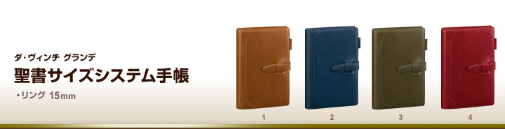 ダ・ヴィンチ グランデ システム手帳：Davinci GRANDE Olive leather