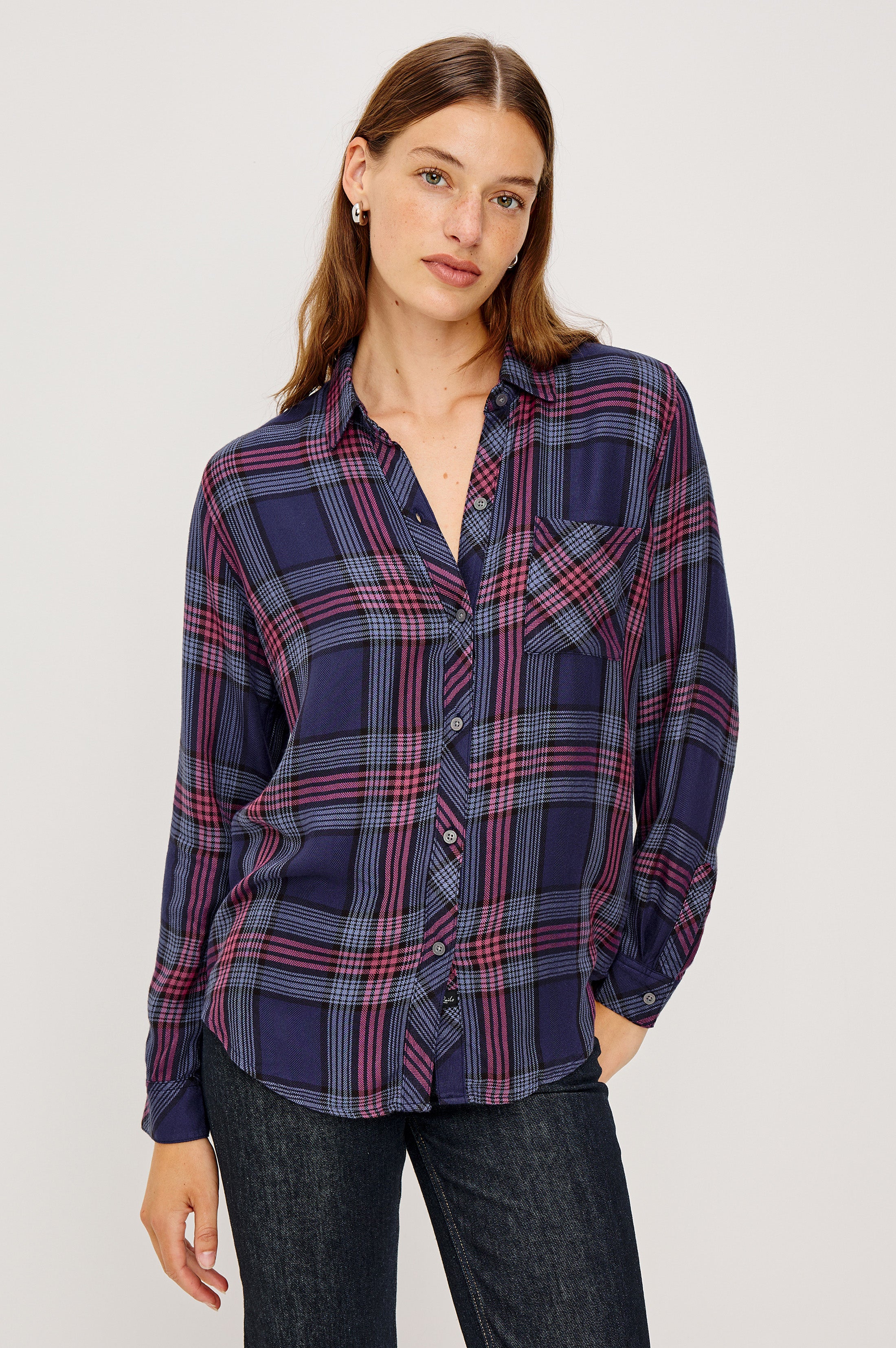 HUNTER SHIRT - NAVY ROSE ASTOR – Rails