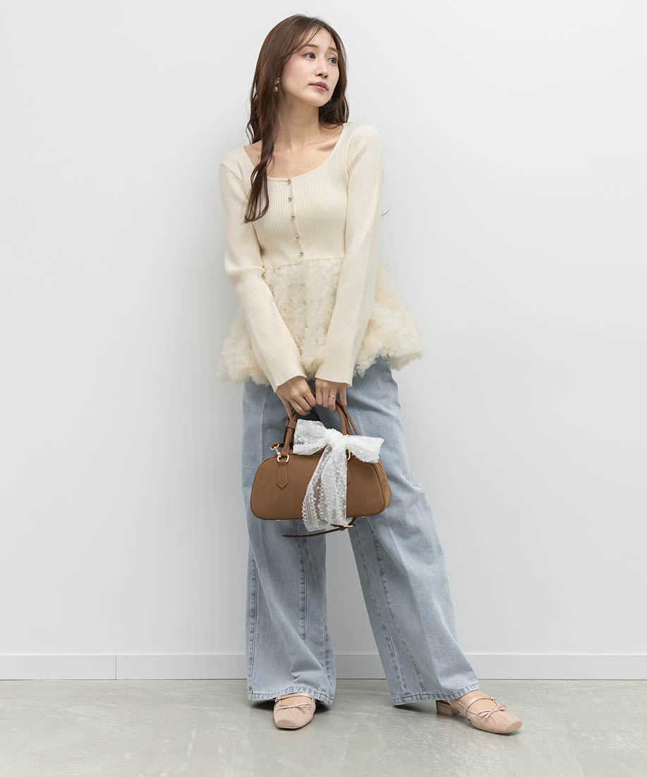 デザインチュールペプラムリブニットRANDA公式サイト