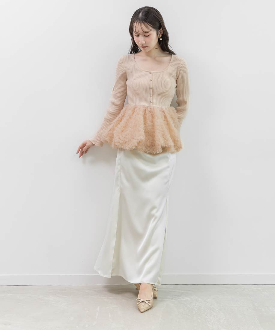 デザインチュールペプラムリブニットRANDA公式サイト