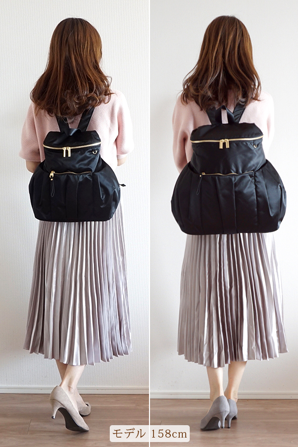 マザーズリュック 人気の黒 きれいめ | ママリュックのルカルカ