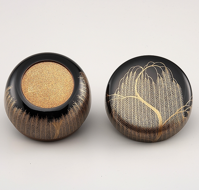 棗｜輪島塗 平棗 黒 柳 楽寛作 【桐箱入り】