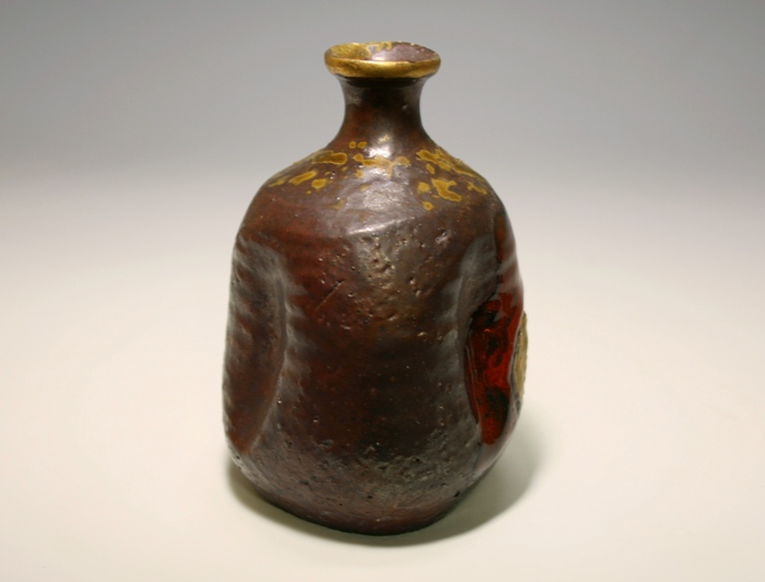 安倍安人 彩色伊部阿古陀徳利 共箱