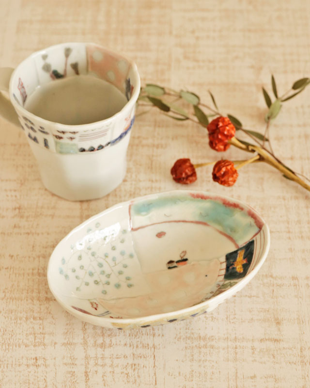 砥部焼の和食器 生石窯の小皿【砥部工房 からくさ】