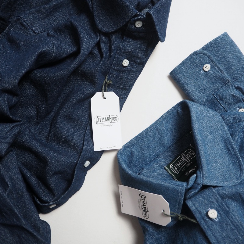 GITMAN VINTAGE ギットマンヴィンテージ デニムラウンドカラーシャツ