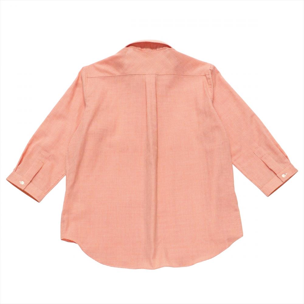 Pitta Re:)】 カジュアルシャツ Wガーゼ レギュラー 七分袖 サーモン
