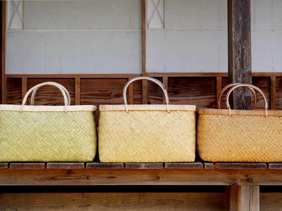 スズ竹市場籠の三色変化 - 竹虎四代目がゆく！