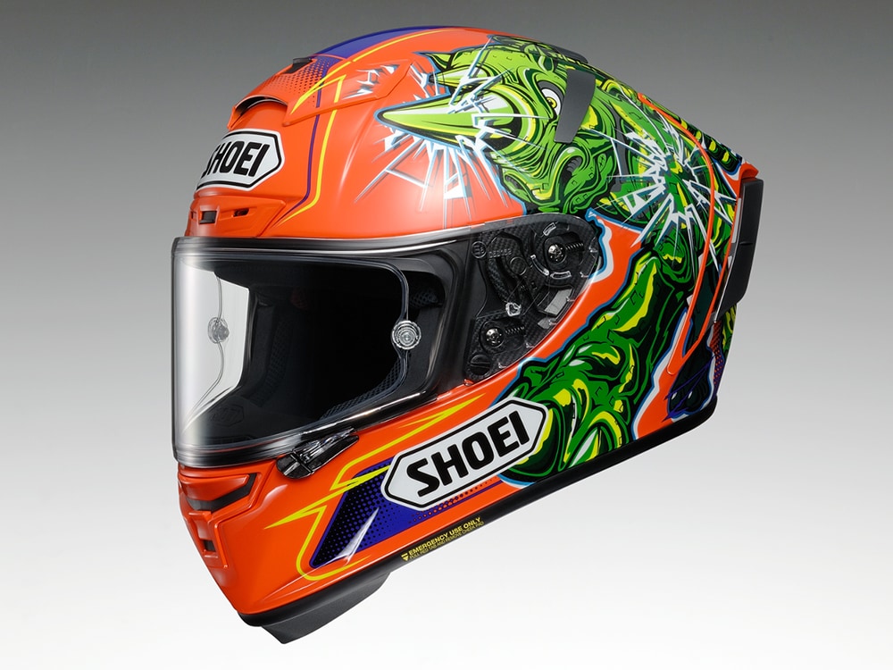 オレンジ×サイの強烈グラフィック！SHOEIの『X-Fourteen POWER RUSH