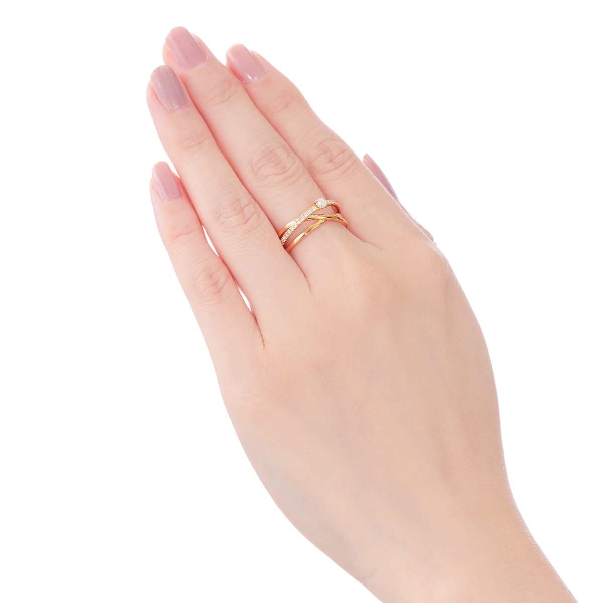 K18イエローゴールド鑑定書付ダイヤモンドリング（0.08カラット