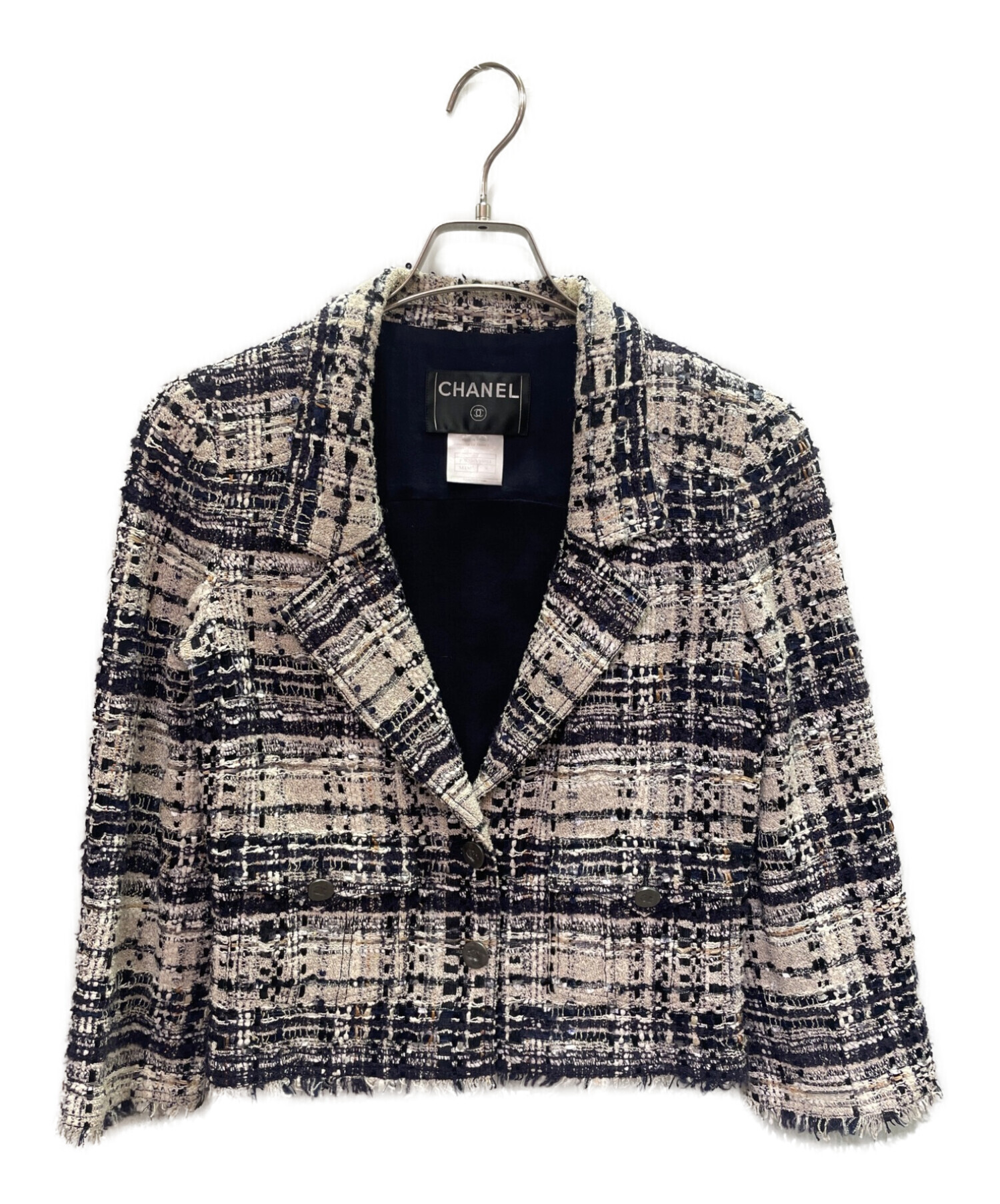 中古・古着通販】CHANEL (シャネル) ツイードジャケット ホワイト