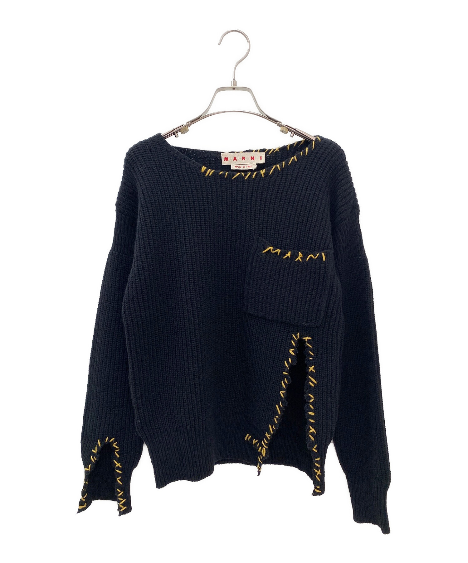 中古・古着通販】MARNI (マルニ) カラーステッチニット ブラック