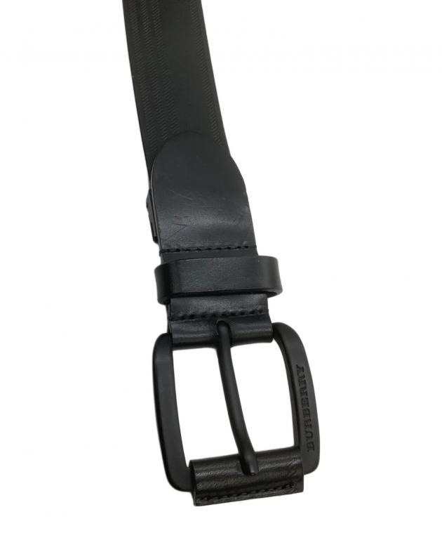 未使用☆バーバリー ベルト スモークドチェック 黒 パテントレザー W