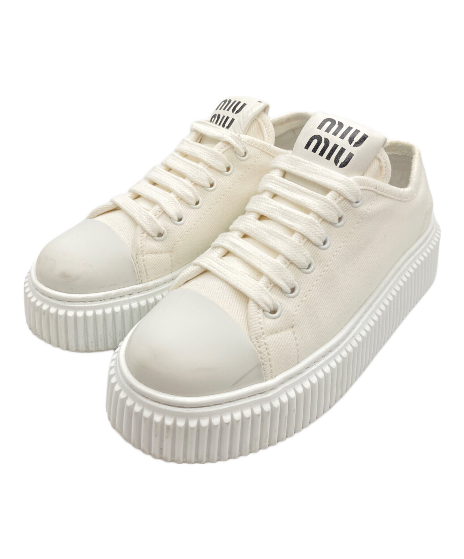 中古・古着通販】MIU MIU (ミュウミュウ) フラットフォームスニーカー