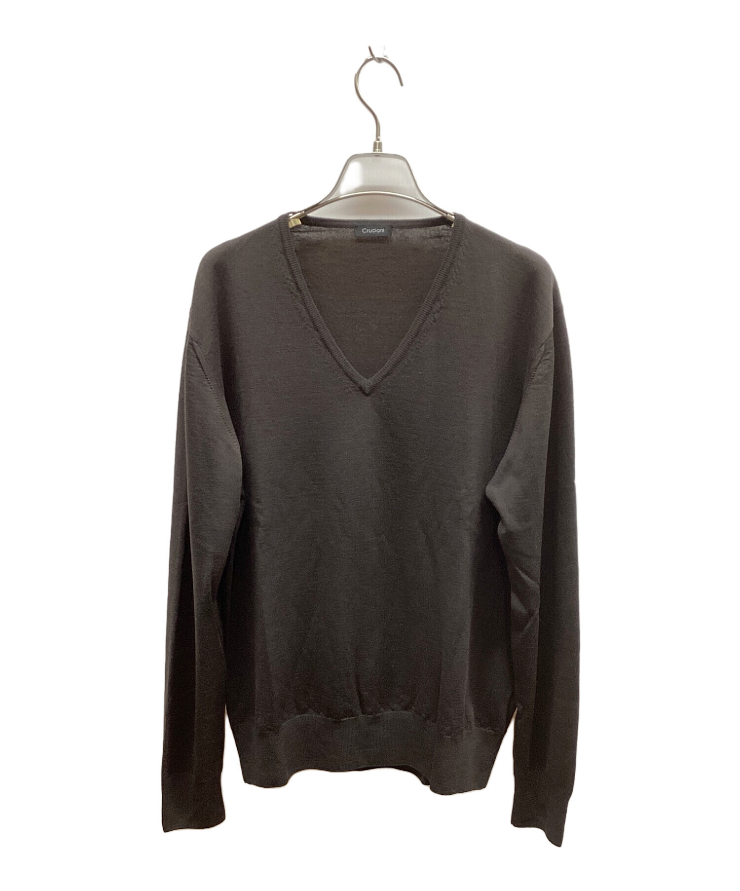 中古・古着通販】Cruciani (クルチアーニ) Vネックニット ブラウン
