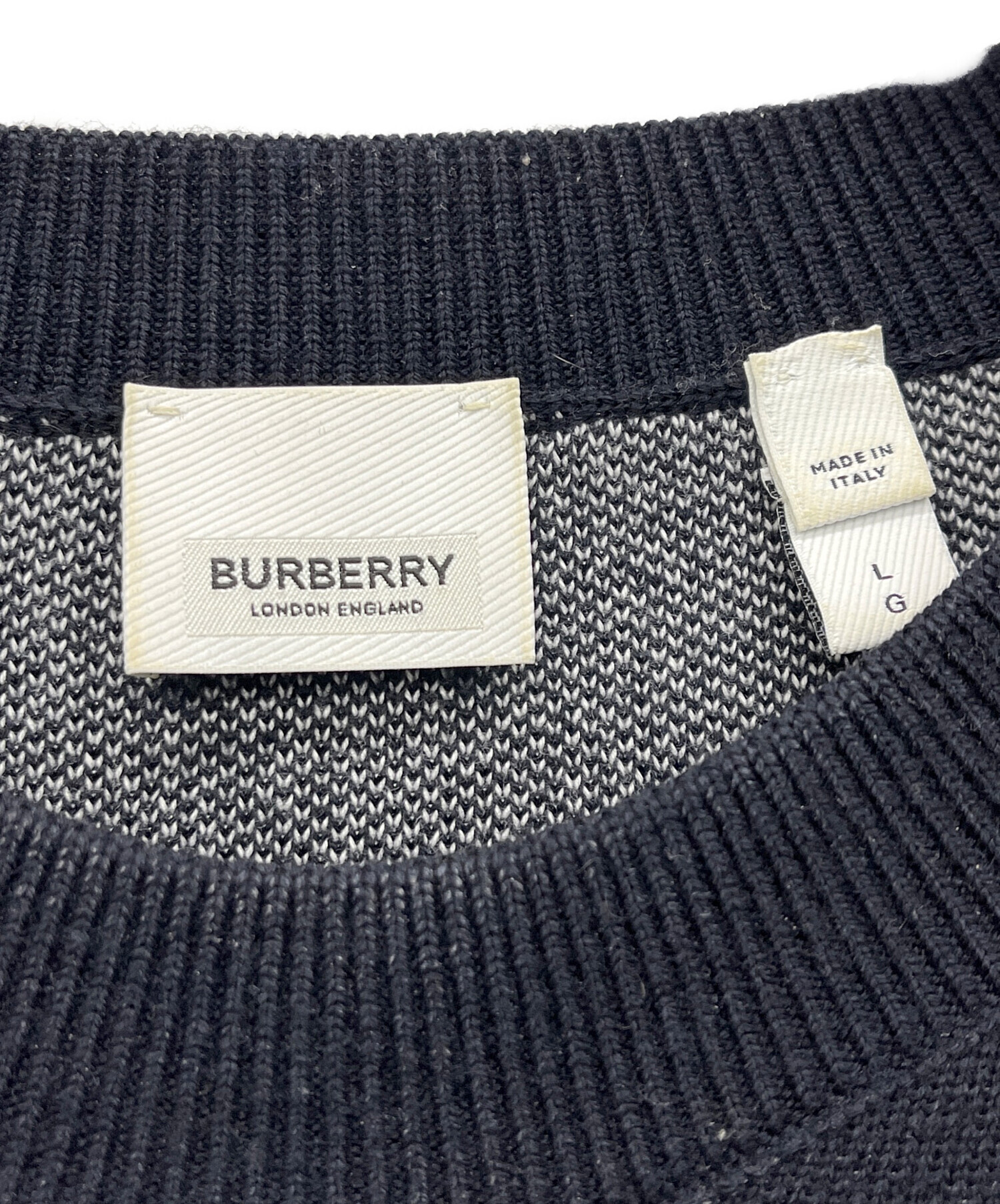 中古・古着通販】BURBERRY (バーバリー) セーター ブラック サイズ:L
