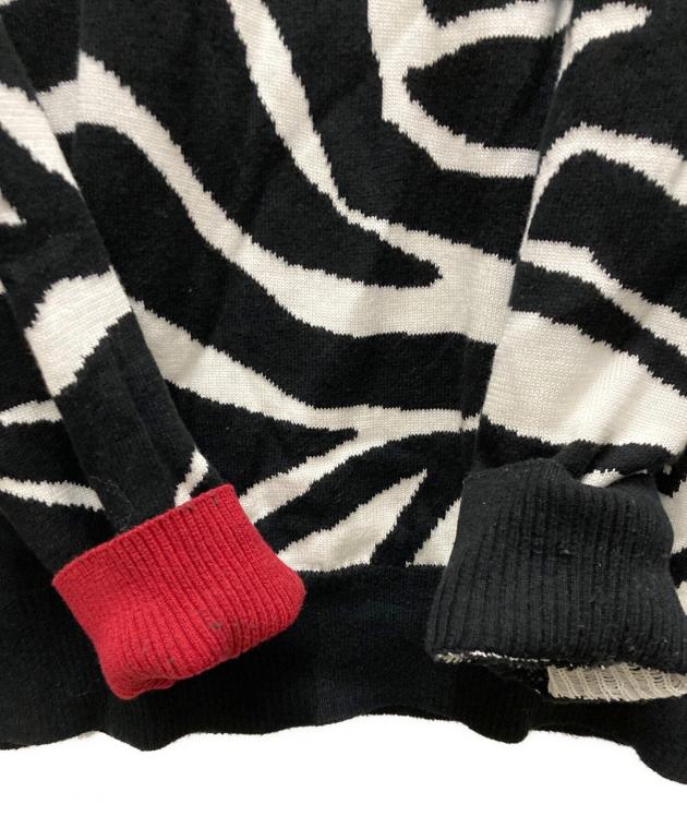 中古・古着通販】sacai (サカイ) ゼブラ柄ニット ホワイト×ブラック