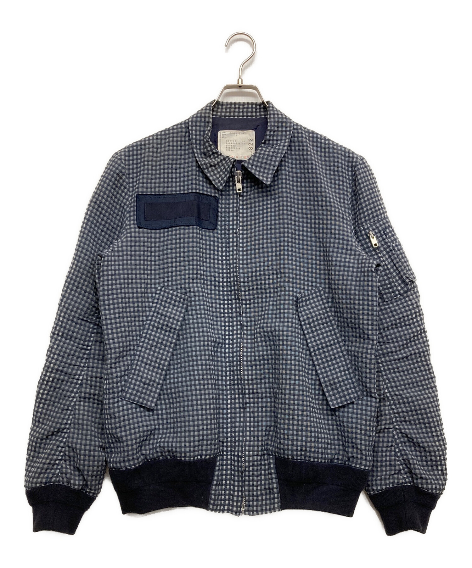 中古・古着通販】sacai (サカイ) チェックブルゾン ブルー サイズ:1