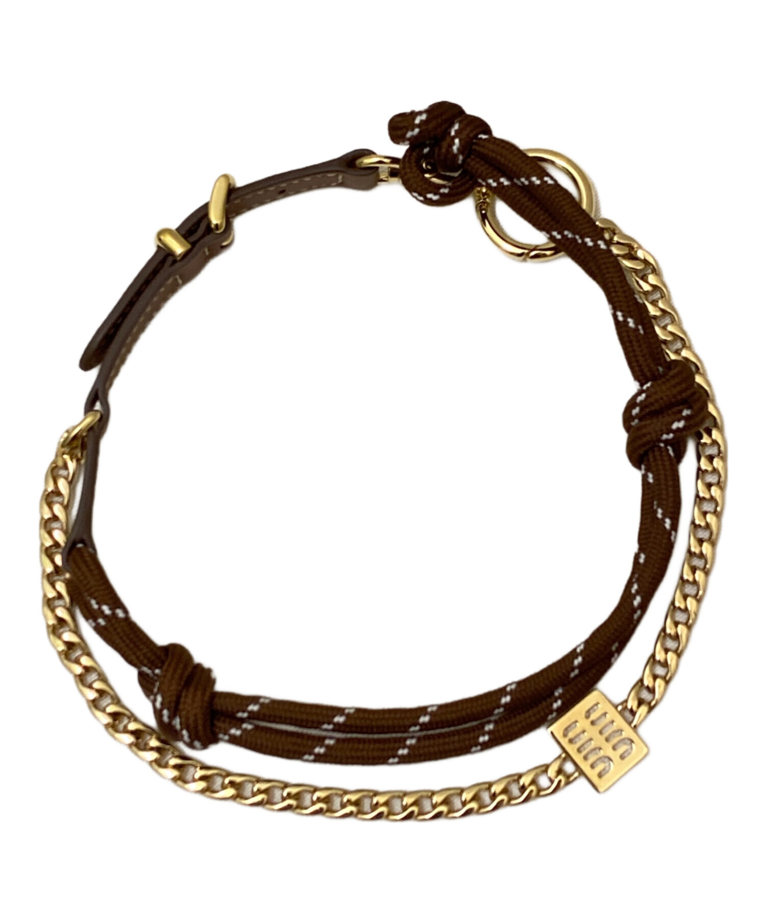 中古・古着通販】MIU MIU (ミュウミュウ) レザーxコードxメタル