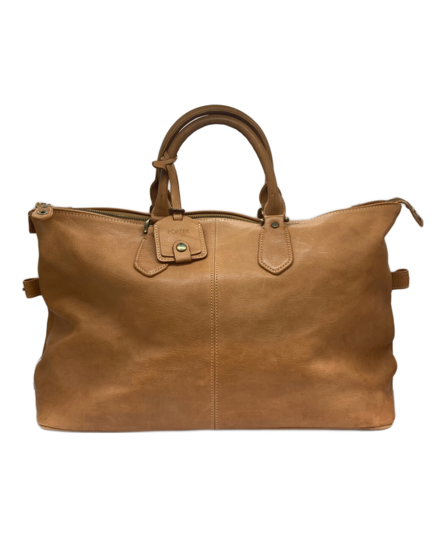 中古・古着通販】PORTER (ポーター) レザーボストンバッグ キャメル