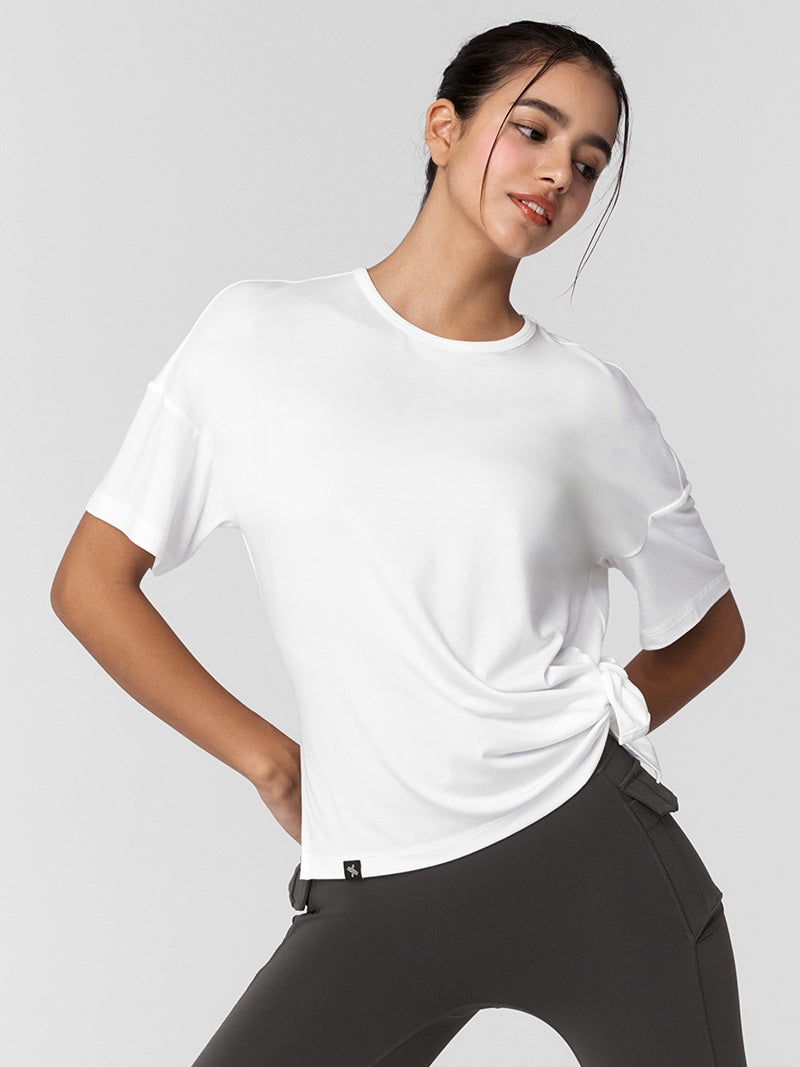 XWFST02J3 ソフトタッチ アシンメトリー スリット入り 半袖