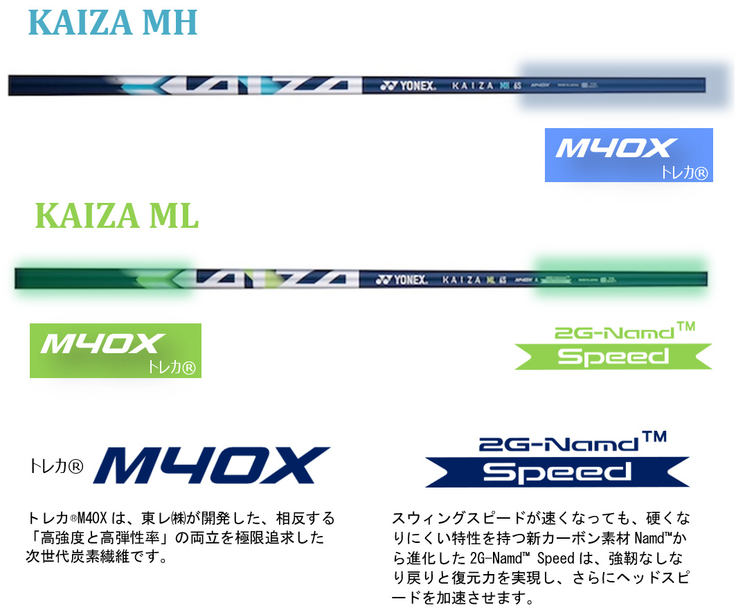 新製品カーボンシャフト「KAIZA MH」「KAIZA ML」 2025年10月上旬より