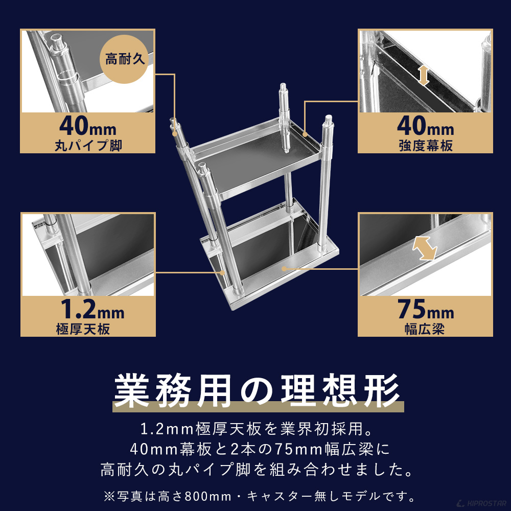 ステンレス 作業台 三方枠 業務用 調理台 600×450