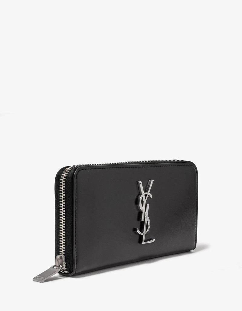 Saint Laurent Black Cassandre Zip Long Wallet – Zoo Fashions