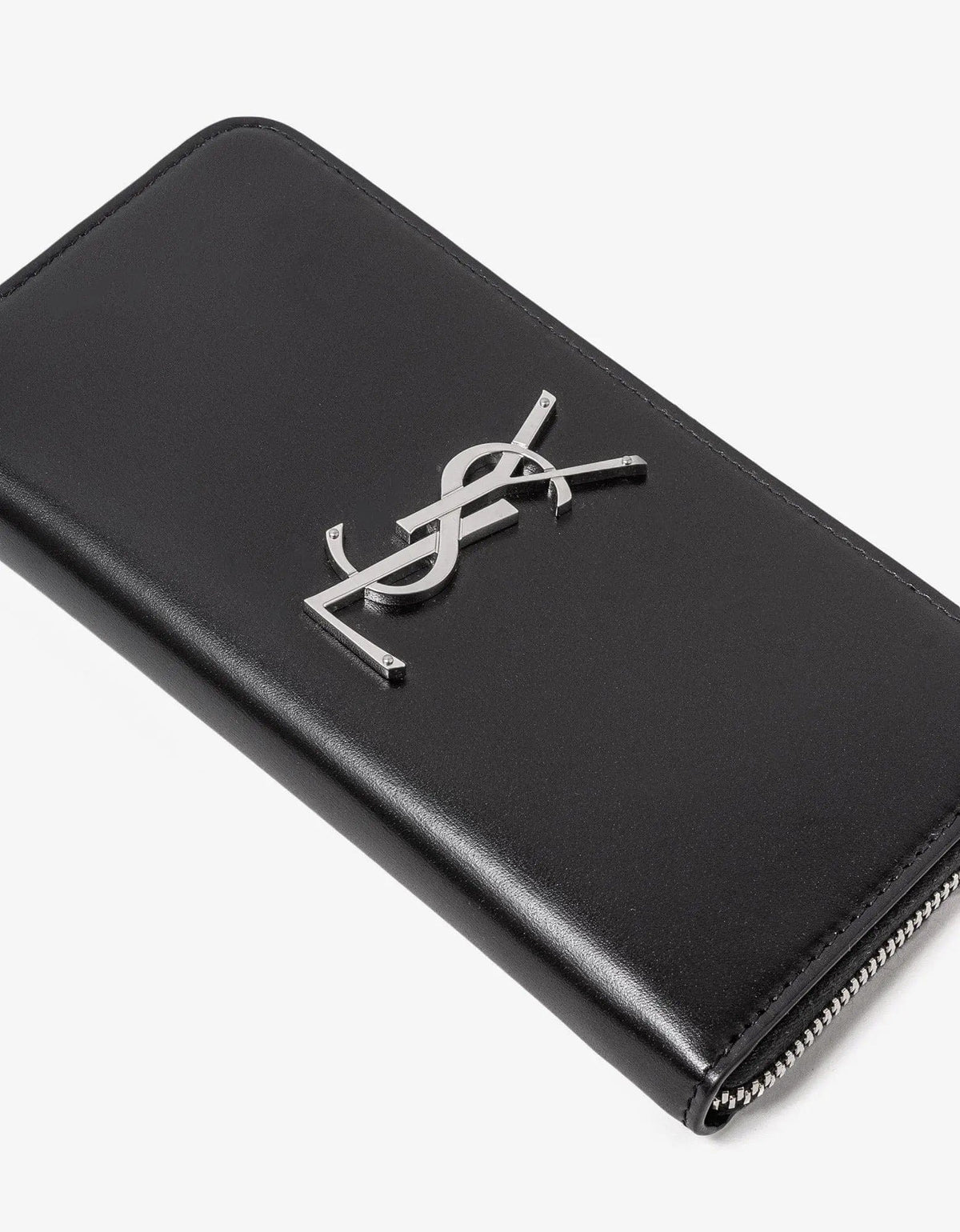 Saint Laurent Black Cassandre Zip Long Wallet – Zoo Fashions