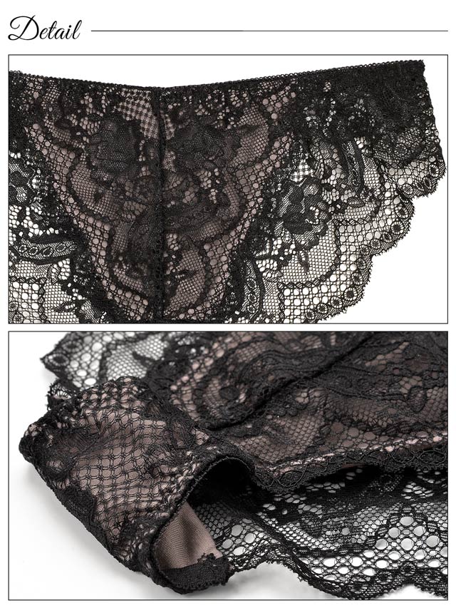 三上悠亜着用】フラワーレースブラジャー&バック透けフルバック