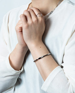 SV925 バンブー オニキス バングル | XOZ SV925 ブレスレット 天然石