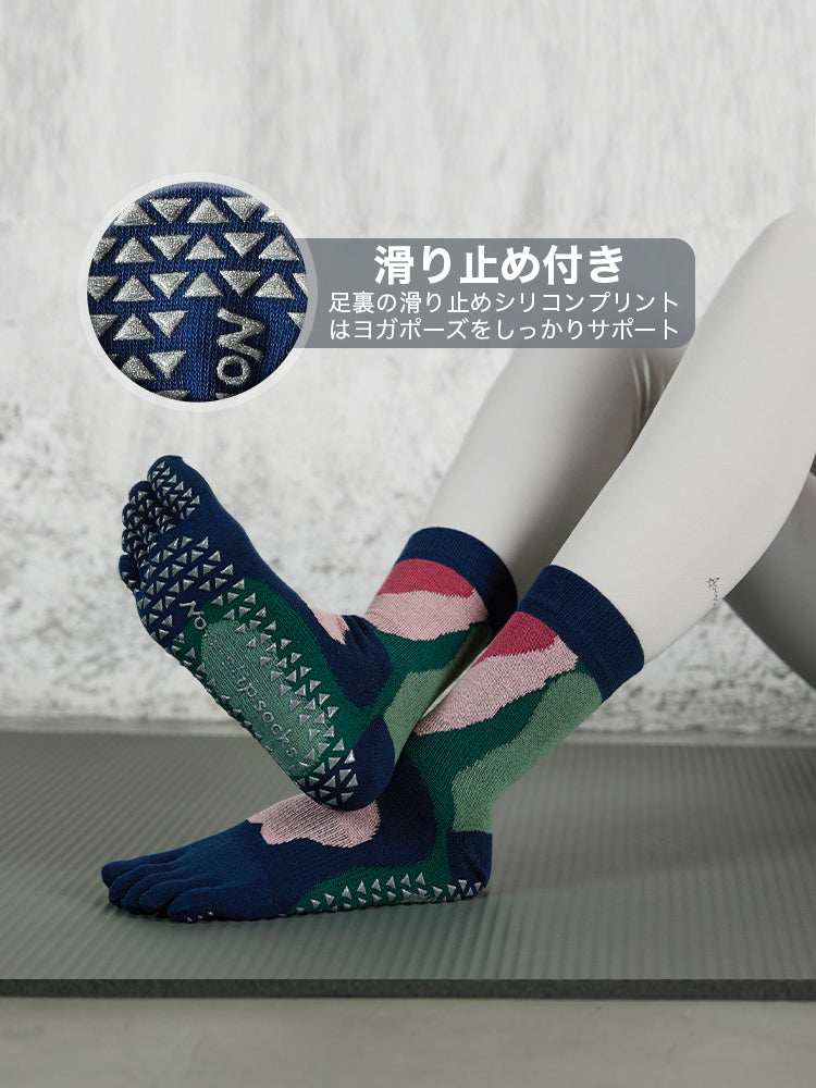 ピラティスソックス 5本指 可愛い ヨガソックス 靴下 滑り止め付き