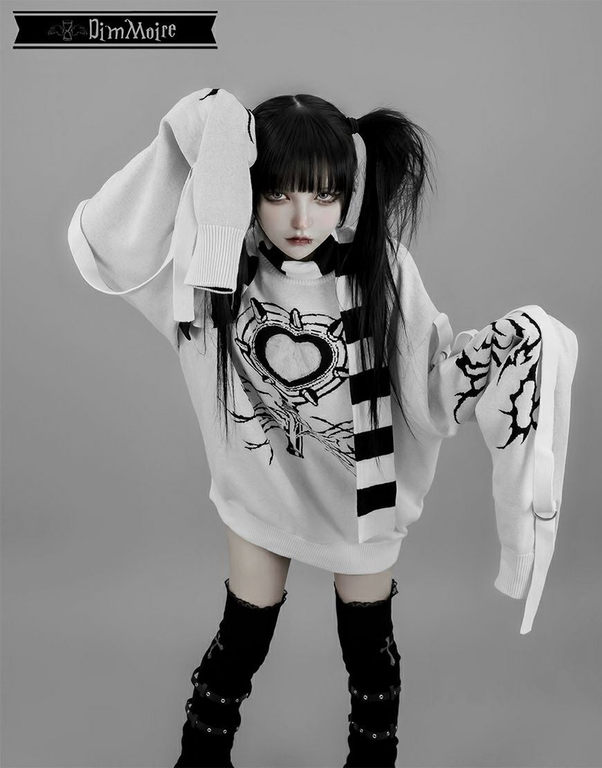 DimMoire【ディムモアール】超ロングスリーブニットII/White