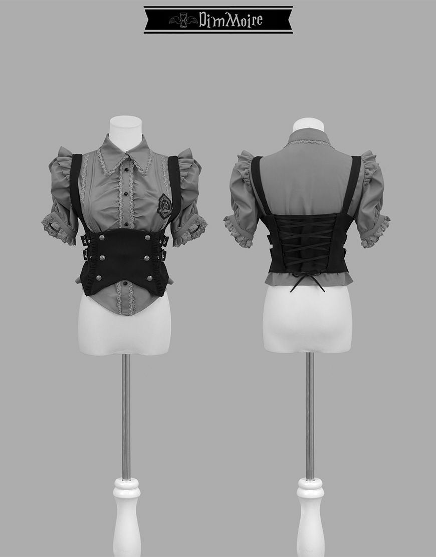 DimMoire【ディムモアール】DimMoire学園ブラウス+ジレset/Gray&Black