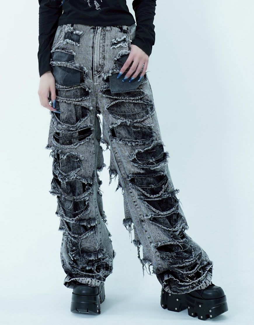 REFLEM【レフレム】ファーポーチベルト付フレアデニム/全2色