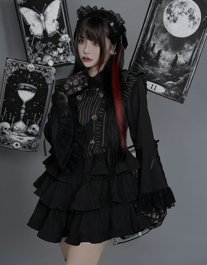 DimMoire【ディムモアール】DimMoire学園ブラウス+ジレset/Gray&Black