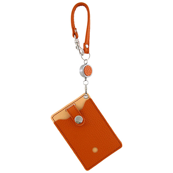 ピスト』(全9色)イタリアンシュリンク/リール付きパスケース レザー