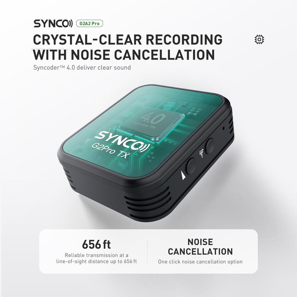 SYNCO G2 A2 G2A2 Pro 2.4G Wireless Lavalier Microphone for