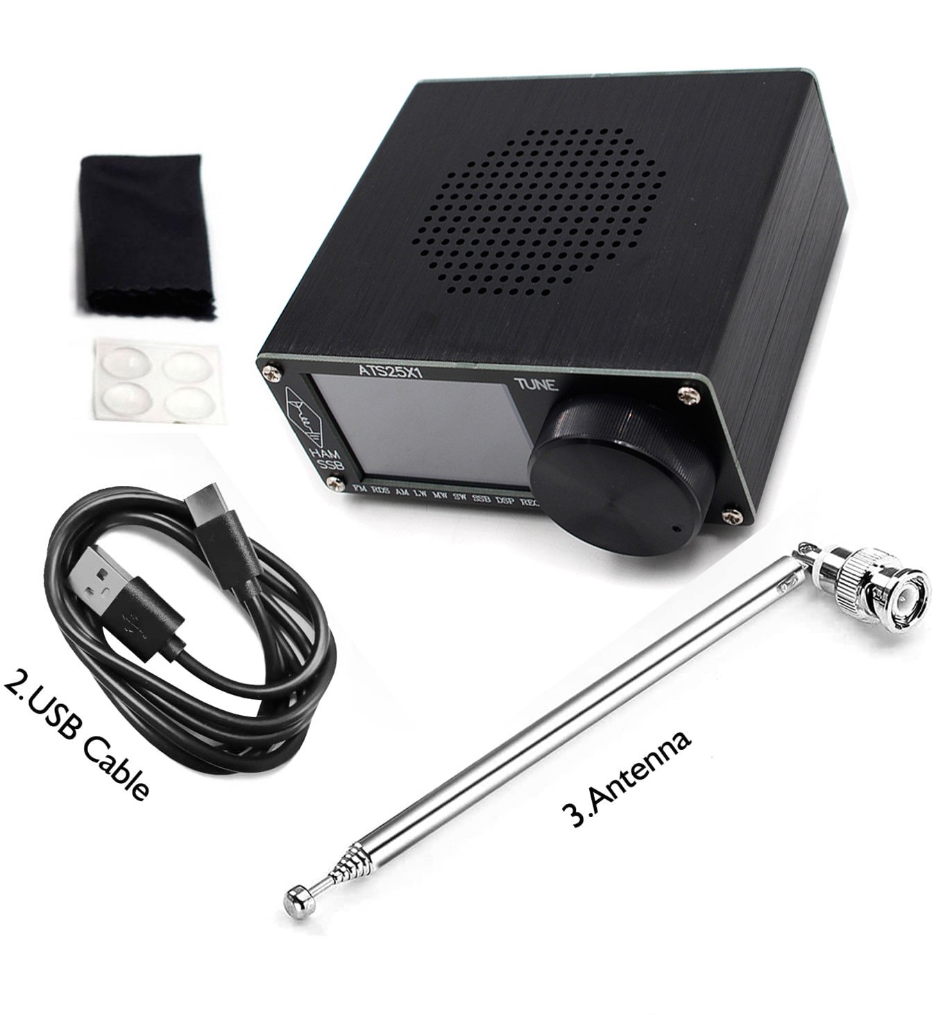 ATS25X1 ATS-25 Si4732全帯域ラジオ受信機fm lw (mw sw) ssb + 2.4