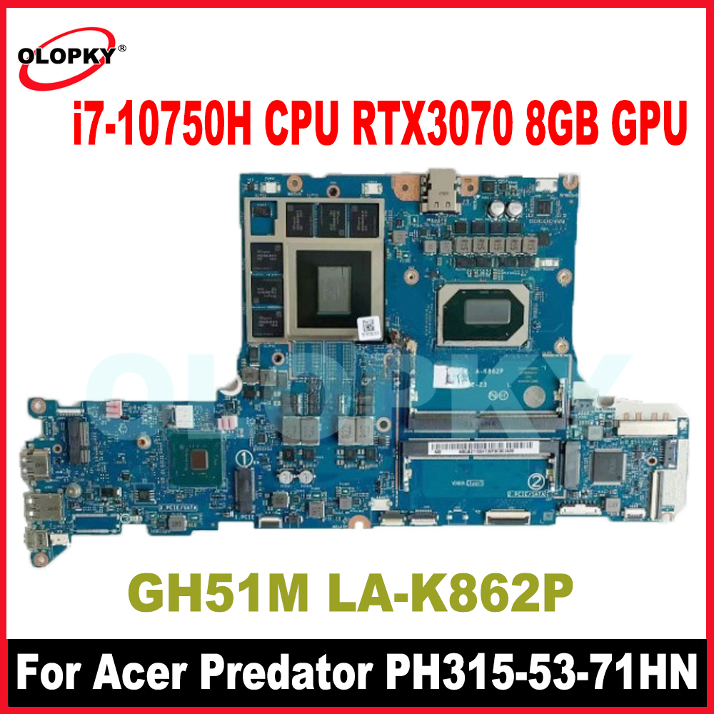 GH51M LA-K862P with i7-10750H CPU RTX3070 8GB GPU for Acer