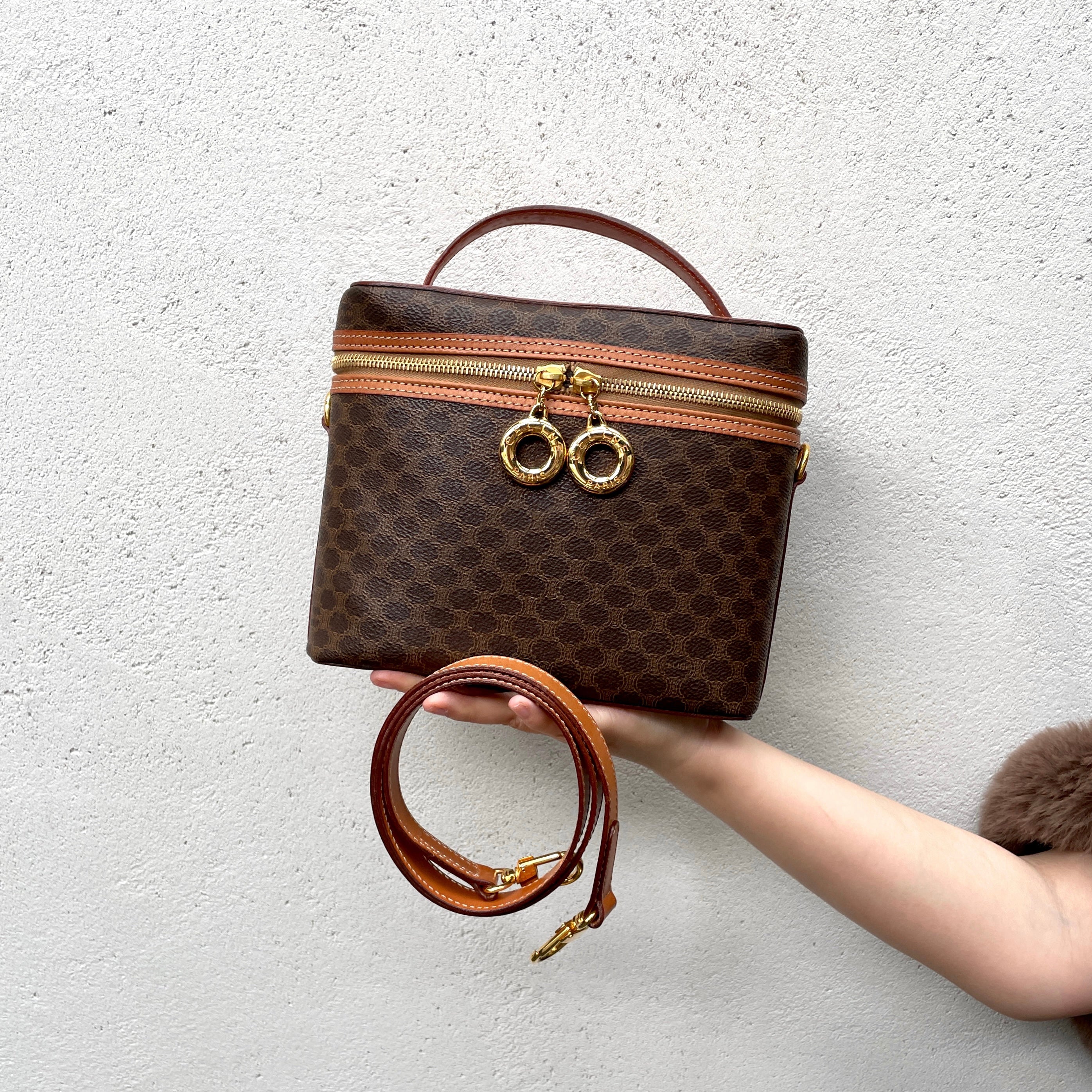 RARE CELINE Macadam 2-Way Vanity Bag – Afar Vintage