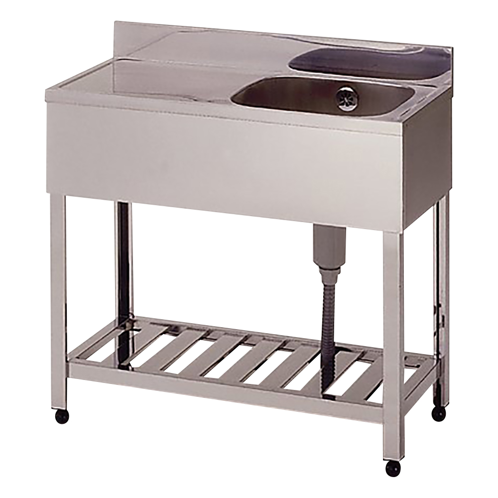 1-8943-01 流し台（1槽水切りシンク・右水槽） KPM1-750R 【AXEL