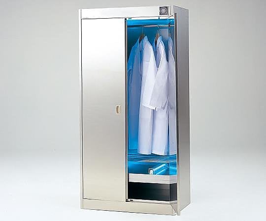 2-7978-02 紫外線殺菌ロッカー(ステンレス仕様) 着衣用 W-02FN 【AXEL