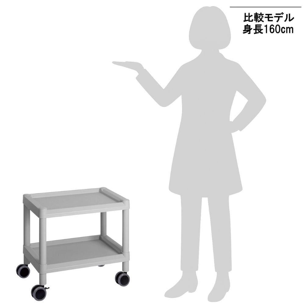 3-6502-01 モバイルカート(低床型) 540×370×500mm MC10 グレー 【AXEL