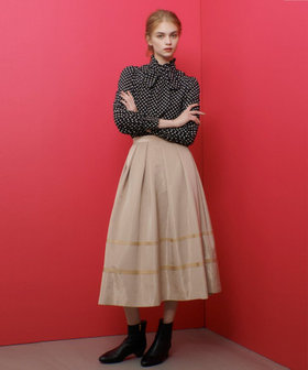 LOULOU WILLOUGHBY】◇デシンドットフリルボウタイブラウス