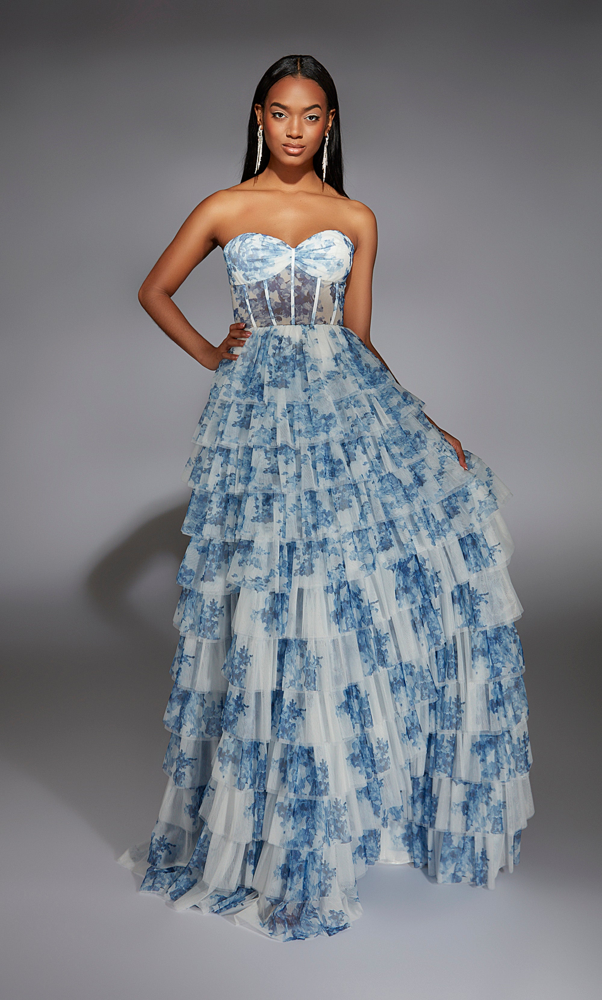Formal Dress: 61763. Long, Strapless, A Line, Closed Back - Alyce