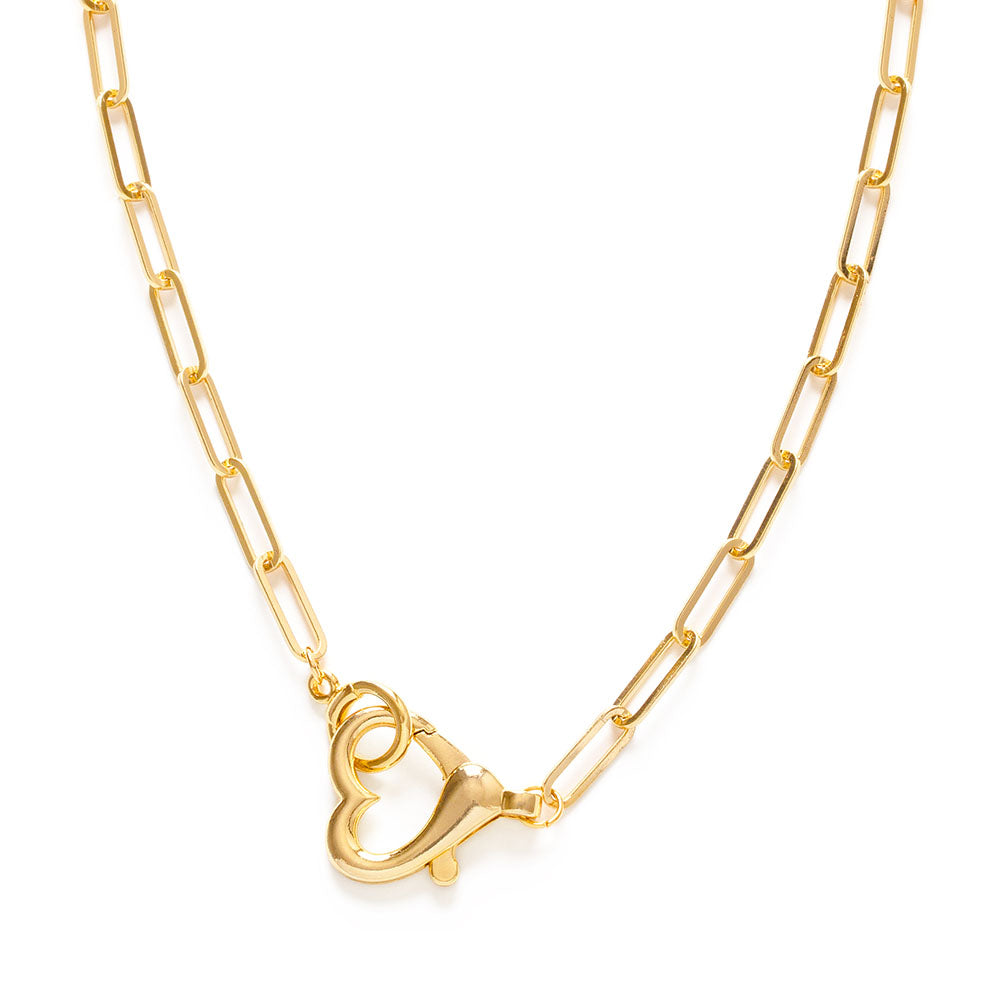 Heart Clasp Paperclip Chain Necklace – Amano Studio