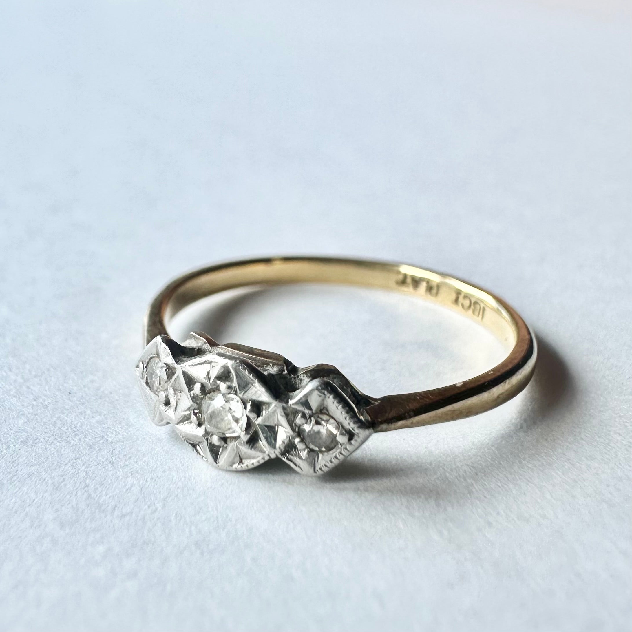 18ctゴールド＆プラチナ ダイヤモンドリング 11号（鑑別書付