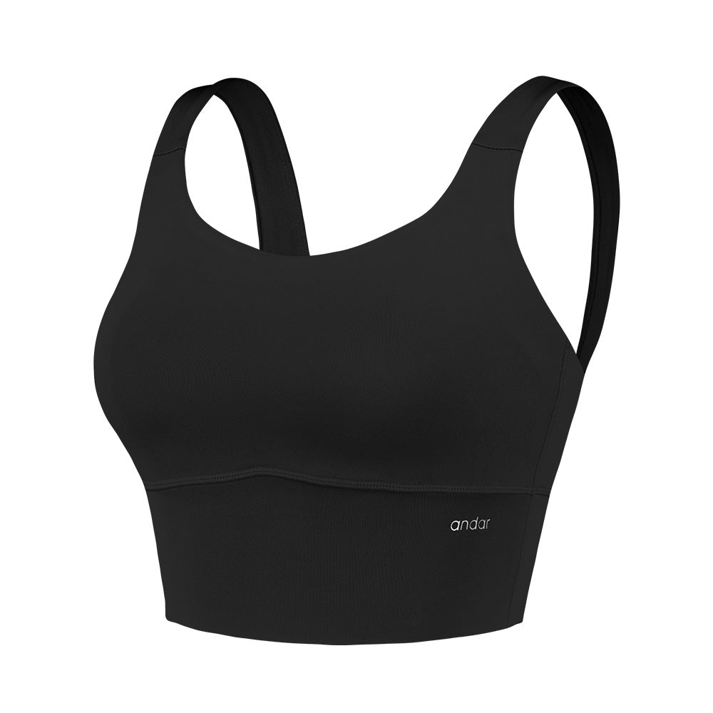 Be-Free オールデイ クロップド スポーツブラ (グリーン＆ブラック