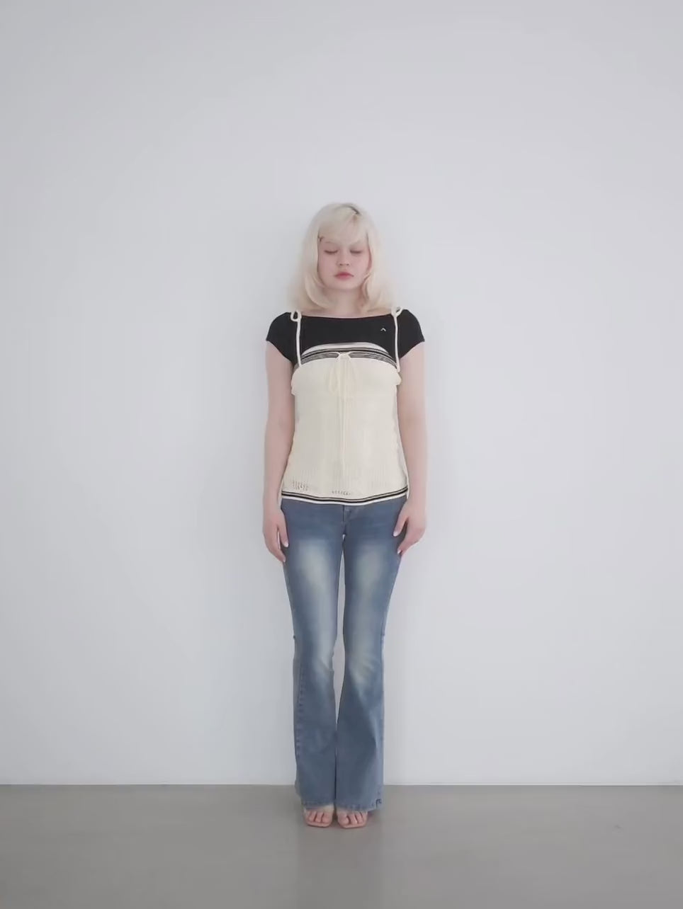 ANDMARY】Kitty cable knit tops