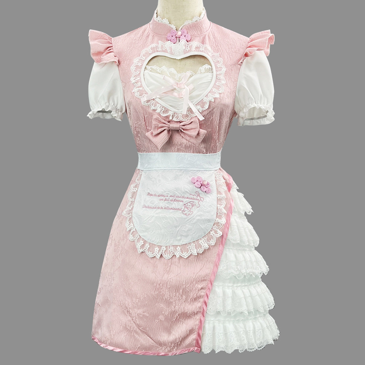 大きいサイズ レディース｜ハートカットアウトレースメイド風ロリータ